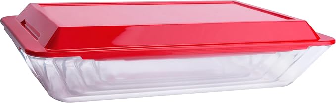 Set of 8 PCS Nesting Tempered Glass Bakeware Set, 4x Glass Baking Dishes and 4x BPA Free Lids. Oven, Refrigerator and Dishwasher Safe.