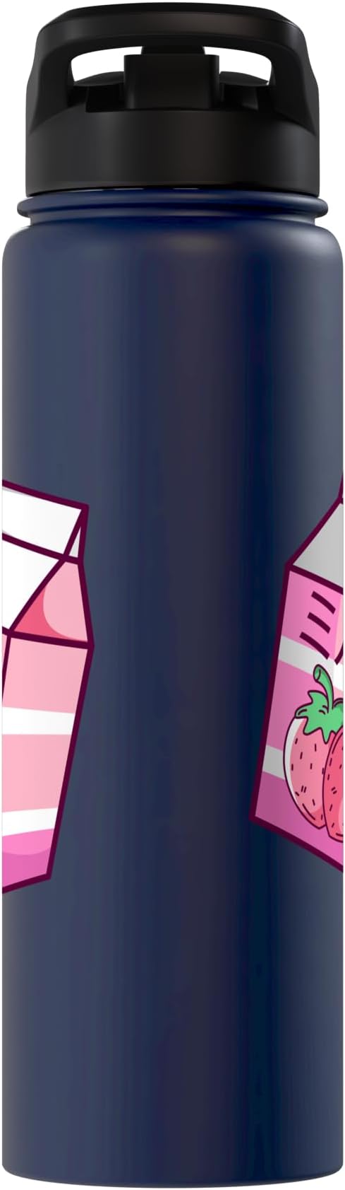 Kawaii Japanese Pink Retro 90s Strawberry Milk Carton Stainless Steel Insulated Water Bottle