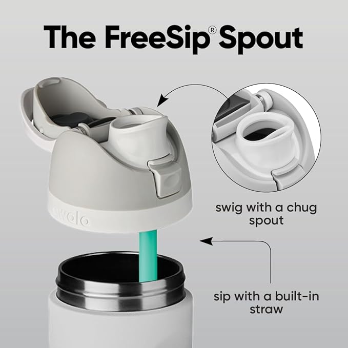 Owala FreeSip Insulated Stainless Steel Water Bottle with Straw, BPA-Free Sports Water Bottle, Great for Travel, 40 Oz, Shy Marshmallow