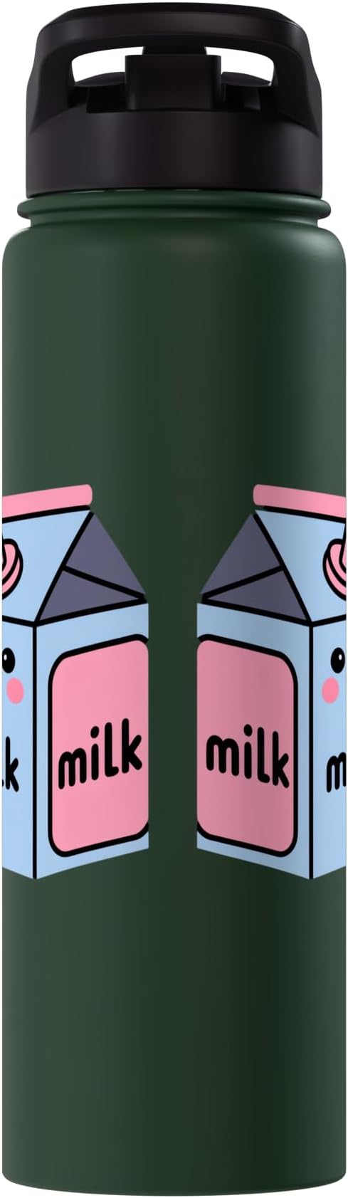 Milk Carton Kawaii Cute Smiling Milk Stainless Steel Insulated Water Bottle