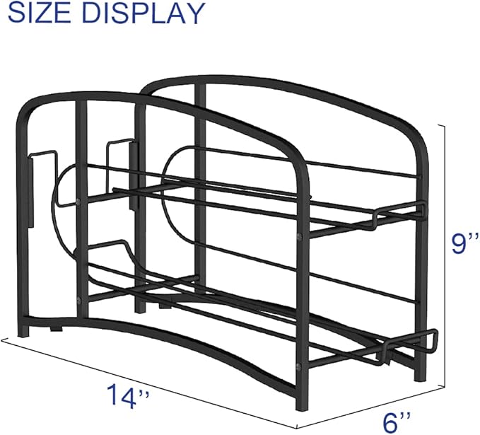 Auledio Stackable Beverage Can Dispenser Rack, Storage Organizer Holder for Canned food or Pantry Refrigerator,Black(2 Pack)