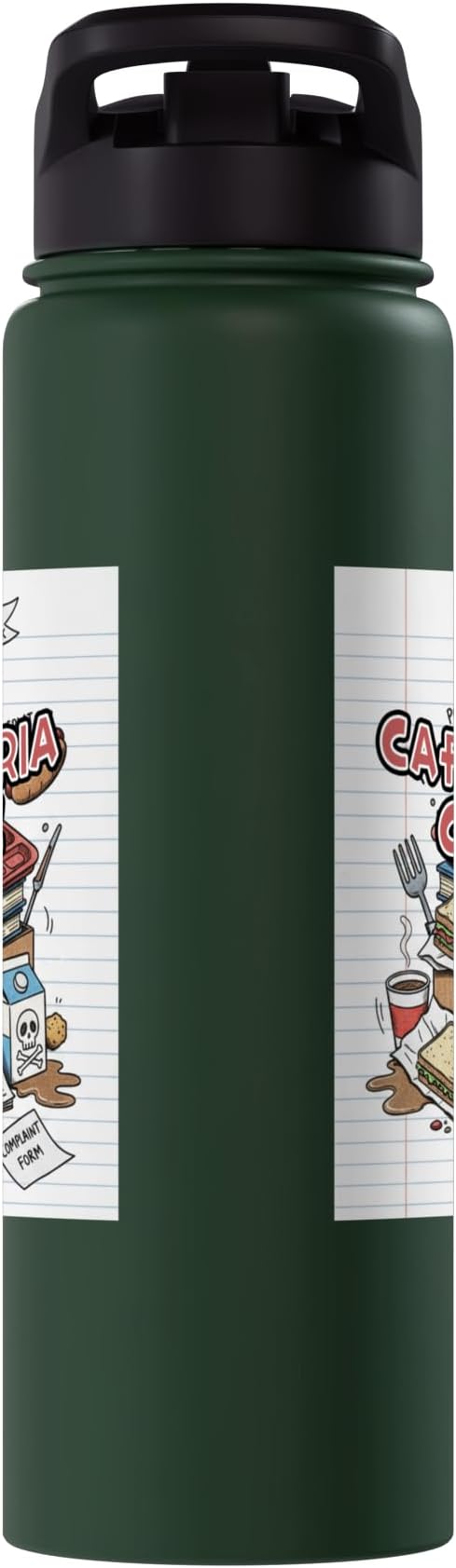 Cafeteria Critic - Student Lunch School Humor Food Chaos Stainless Steel Insulated Water Bottle