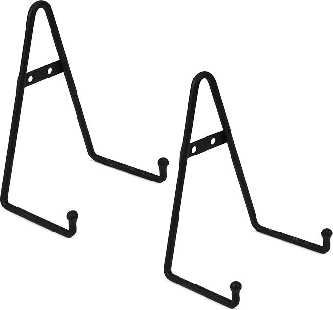 Milltown Merchants™ Metal Display Stand - Free Standing or Wall Mounted Decorative Plate Holder - Versatile Plate Hanger Stand - Black Metal Plate Stand (1 Pack, Medium)