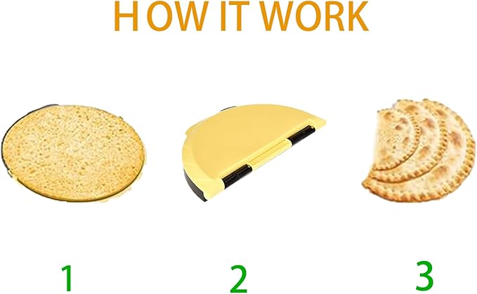 Quesadilla Maker & Tortilla Sealer Tool | 3-in-1 Adjustable Crimper for 10/8/6 Inch Wraps, Burritos, Calzones | Includes Free Cooking Tongs | Detachable, Dishwasher Safe