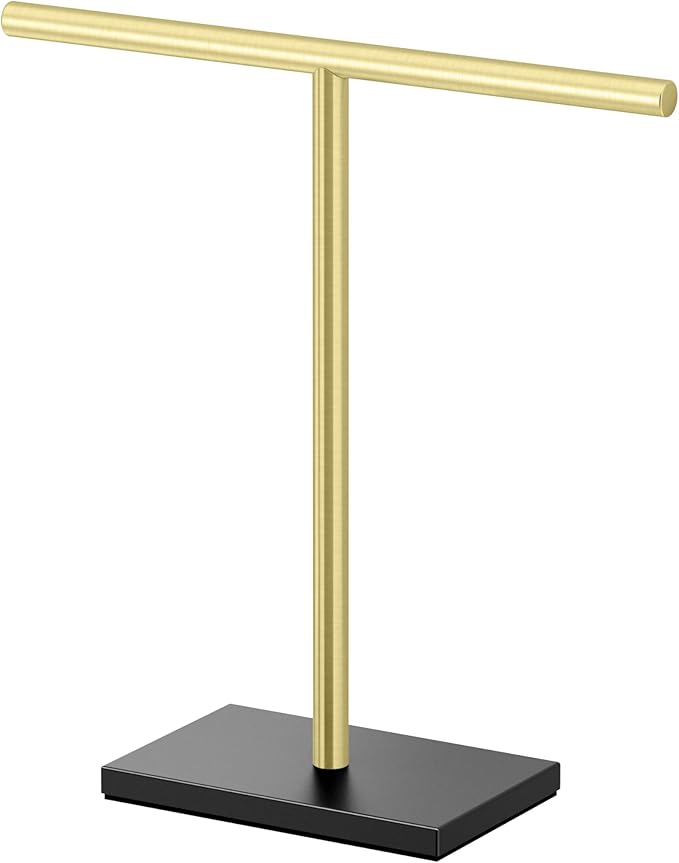 Gatco 1444MXB Modern Rectangle Base Freestanding Countertop Towel Holder, Combo / 10.50" W x 11.13" H T-Shape Style Countertop Hand Towel Holder for Bathroom, Kitchen/Fingertip Towel Rack