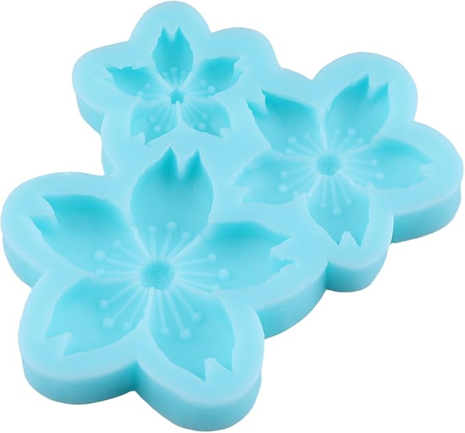 Flower Fondant Molds Cherry Blossom Silicone Mold for Cake Decorating Cupcake Topper Chocolate Candy Gum Paste Polymer Clay