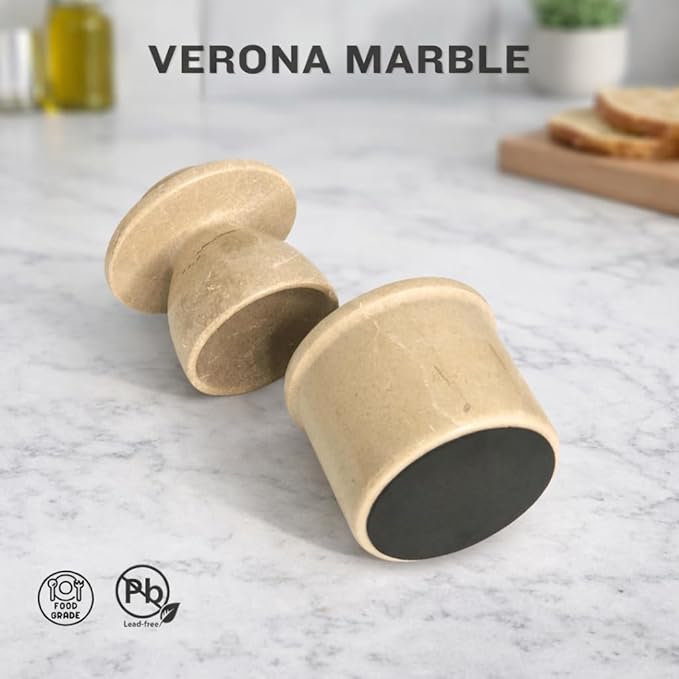 Verona Marble Butter Keeper - 4" French Butter Crock with Lid - Freezer Safe Stone Butter Dish - 90ml/3oz Capacity - Handwash Kitchen Storage
