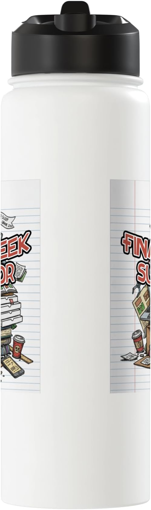 Cafeteria Critic - Student Lunch School Humor Food Chaos Stainless Steel Insulated Water Bottle