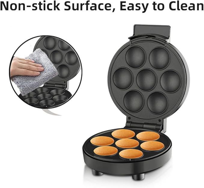 Household Cupcake Maker Electric Cupcake Machine 1000W Cake Pop Maker Non-Stick Surf Makes 6 Cup Cakes for Kids Breakfast Machine