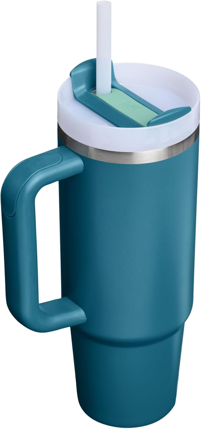 STANLEY Quencher H2.0 Tumbler with Handle and Straw 30 oz | Flowstate 3-Position Lid | Cup Holder Compatible for Travel | Insulated Stainless Steel Cup | BPA-Free | Coastal Teal