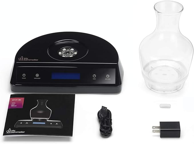 Chef My Sommelier Electric Wine Aerating Decanter, Black -