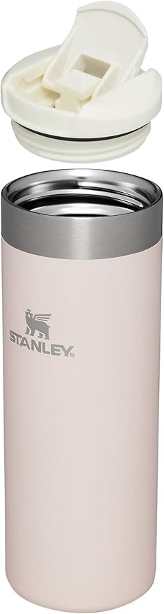 Stanley AeroLight Transit Bottle 16 oz | Locking Drink Through Lid | Leak Resistant Water Bottle or Coffee Travel Mug | Lightweight Insulated Stainless Steel | BPA-Free | Rose Quartz Glimmer