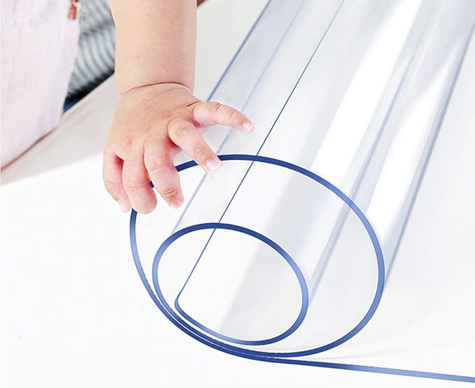 Multi Size 38x82 inch Crystal Clear Plastic PVC Dining Table Protector Mat Living Room Table Cover Protector Vinyl Table Pad Cloths for Woonden Furniture Rectangular Easy Clean Wipeable Waterproof
