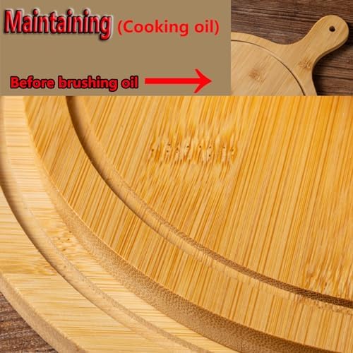 Pizza Serving Board Tray Set of 8, Wooden Lightweight Handles, Up to 13 Inches, Pizza Making Storage, Perfect for Parties and Gatherings,Light Brown,13inch