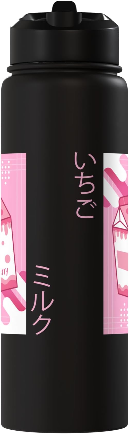Strawberry Milkshake Tshirt Japanese Otaku Anime Kawaii Stainless Steel Insulated Water Bottle