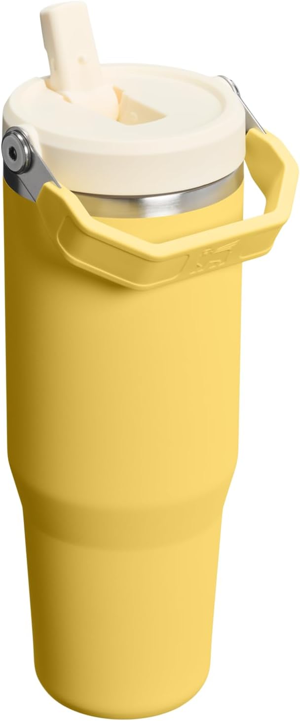 STANLEY IceFlow 2.0 Flip Straw Tumbler with Handle 30 oz | Twist On Lid and Flip Up Straw | Leakproof Water Bottle | Insulated Stainless Steel | BPA-Free | Daffodil