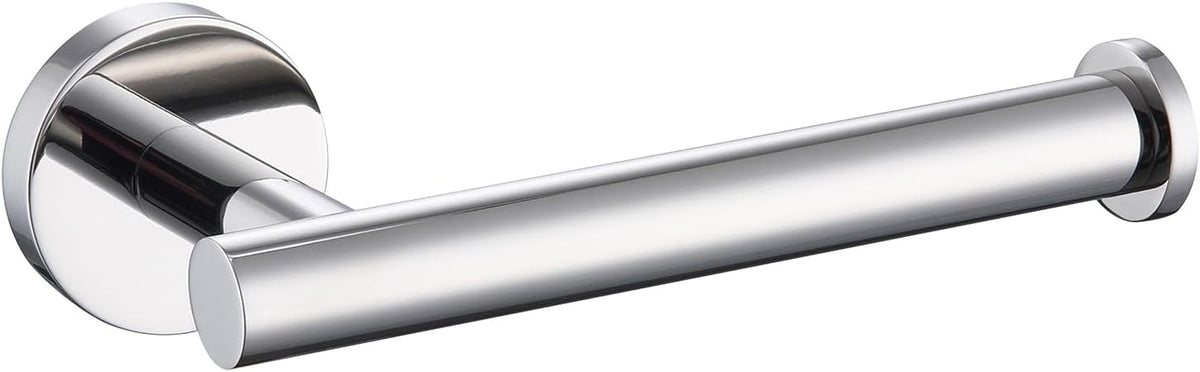 TASTOS Polished Chrome Toilet Paper Holder SUS304 Stainless Steel, Modern Round Tissue Roll Holders Wall Mount, Toilet Paper Roll Dispenser Bathroom 5 inch TP Holder for Kitchen Washroom