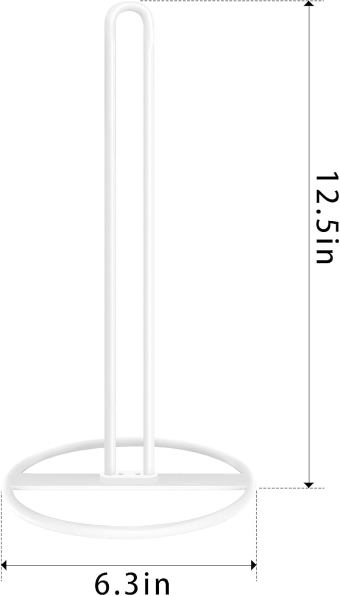 Paper Towel Holder Countertop, OBODING, Kitchen Paper Towel Stand Holder for Kitchen Organization and Storage, Paper Towel Holders for Standard and Large Size Rolls (White)