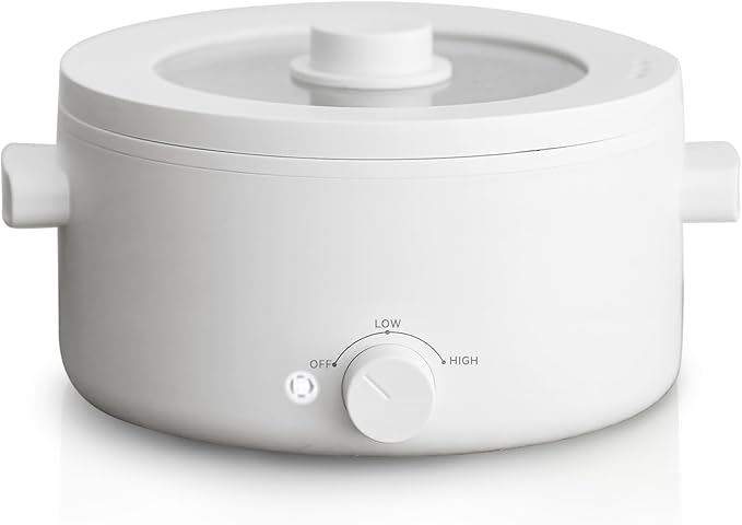 Hot Pot Electric,2L Ceramic Glaze Non-Stick Pan, Portable Hot Pot with Dual Power Adjustment, Electric Cooker for Egg, Ramen, Oatmeal,Soup Quick Heating and Overheat Protection
