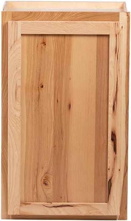 Quicklock RTA (Ready-to-Assemble) 42" Tall Wall Kitchen Cabinets - Shaker Style | 100% Hardwood | Made in America | Soft Close Hardware (Rustic Hickory, 12" D x 21" W x 42" H)