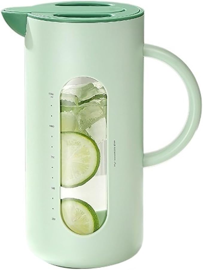 Pitcher Cold Kettle for Home, High Temperature Resistant, Cold Kettle Set, Glass Kettle, Cold Bubble Pot Water Jug (Color : Green)