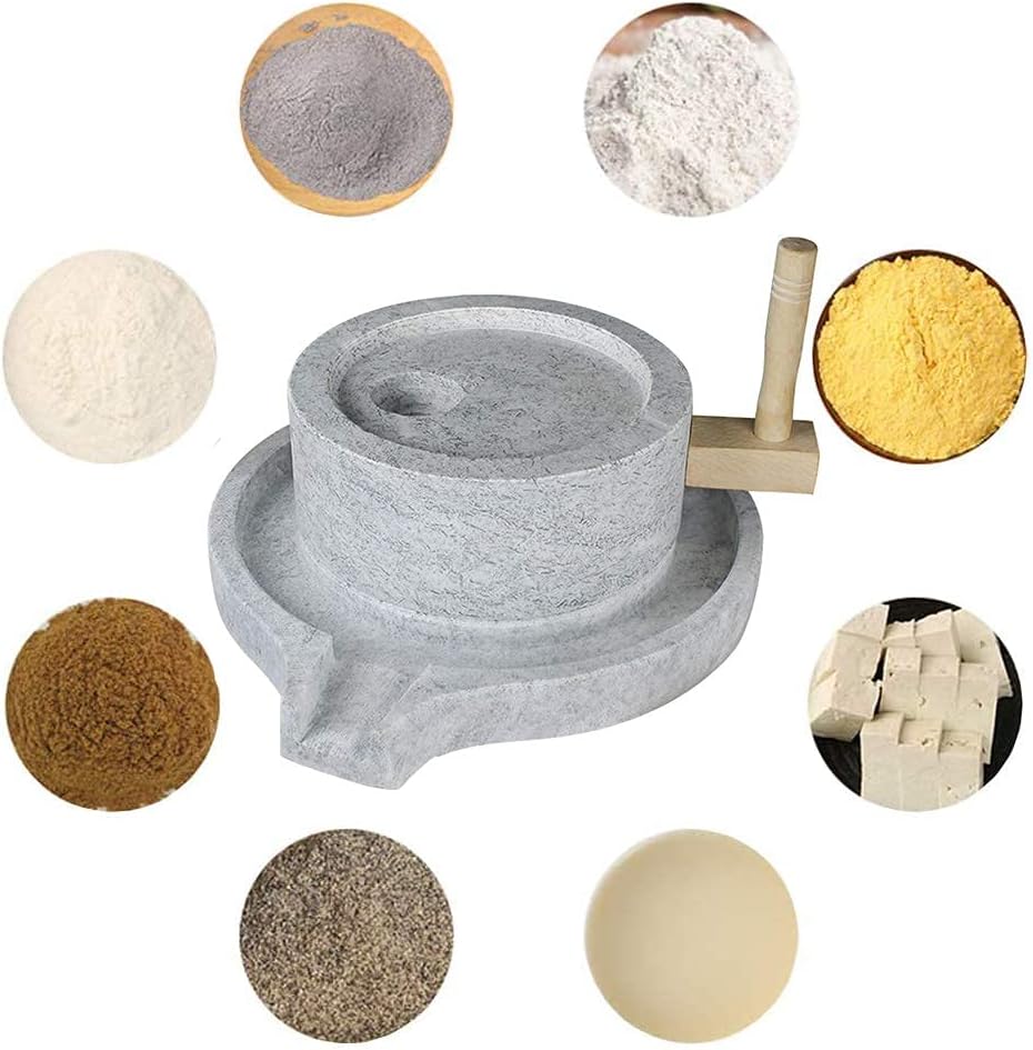 Natural Granite Handmade Stone Mill/Grinder (11.8Wx15.7L)