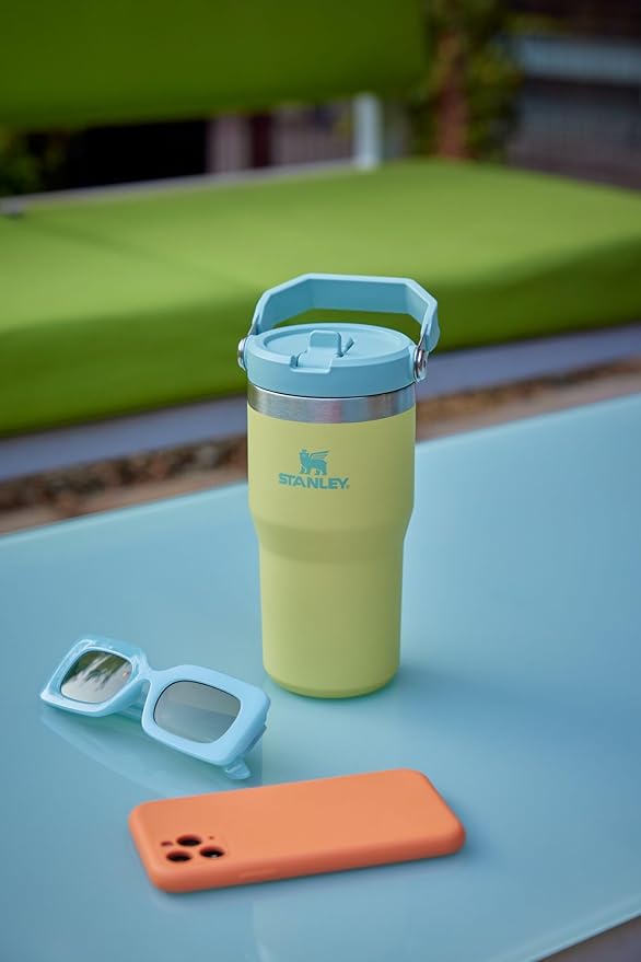 STANLEY IceFlow 2.0 Flip Straw Tumbler with Handle 20 oz | Twist On Lid and Flip Up Straw | Leak Resistant Water Bottle | Insulated Stainless Steel | BPA-Free | Azure