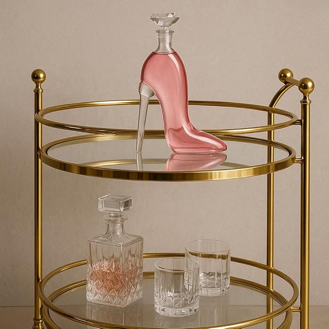 Heel Stiletto High Heels Whiskey and Wine Decanter - Elegant Decanter with Stopper for Liquor, Bourbon, Tequila - Unique High Heel Design, Present Gift for Women, Copyrighted Design, Stylish Barware