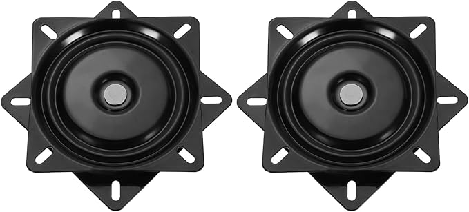 uxcell 2Pcs 7" Bar Stool Swivel Replacement, 360° Rotation Lazy Susan Turntable, Square Ball Bearing Seat Swivel Base Mount Plate for Recliner Chair or Table, Black (175x2mm)