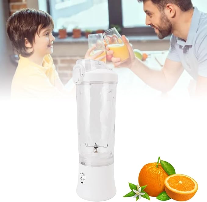 Compact Personal Blender, Travel Blender with 600ml USB C Rechargeable Mini Juicer Cup RGB Light for Travel