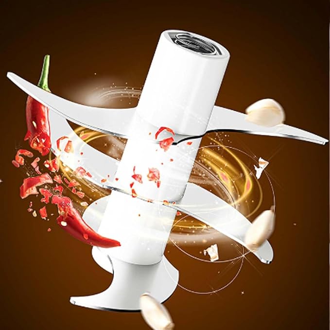 Electric Garlic Chopper, Mini Portable Veggie Cutter with 4/6 Stainless Steel Blades, Portable Wireless Rechargeable Mini Electric Garlic Food Chopper for Garlic, Onion, Chili, Nuts (Green,320ML)