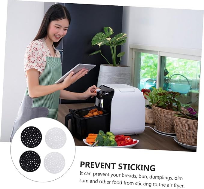 Ciieeo 18pcs Non-stick Air Fryer Liner Baking Mat Reusable Perforated Pad Oven Liner for Bottom Steamer Accessory Easy Food Removal Kitchen Gadget