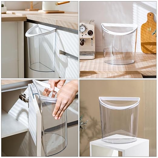 jojofuny Hanging Kitchen Trash Bin 29x28.5cm Plastic Waste Container Wall-Mounted Garbage Can for Cabinet Door Use