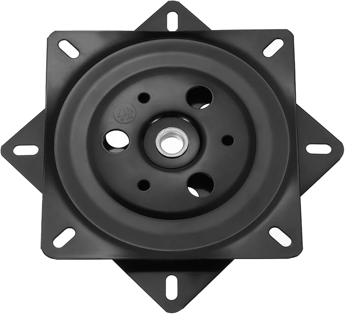 uxcell 2Pcs 6" Bar Stool Swivel Replacement, 360° Rotation Lazy Susan Turntable, Square Semi-Ball Bearing Seat Swivel Base Mount Plate for Recliner Chair or Table, Black (150x1.5mm)