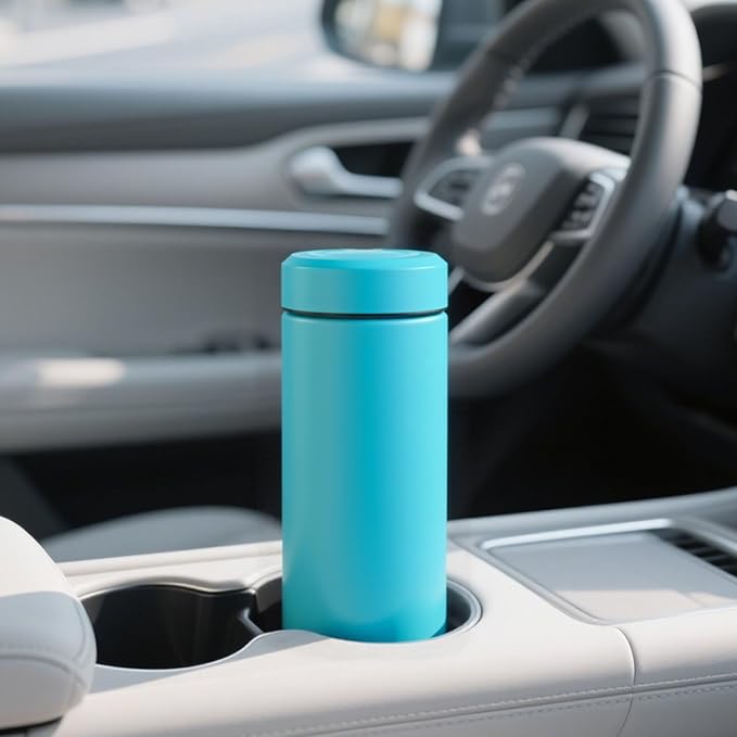 PARACITY Insulated Water Bottle, 15 oz Stainless Steel Water Bottles for Double Wall Vacuum Hot Drinks, Metal Water Bottle Keeps Hot for 12 Hrs, Cold for 24 Hrs, for Coffee, Tea (light blue)