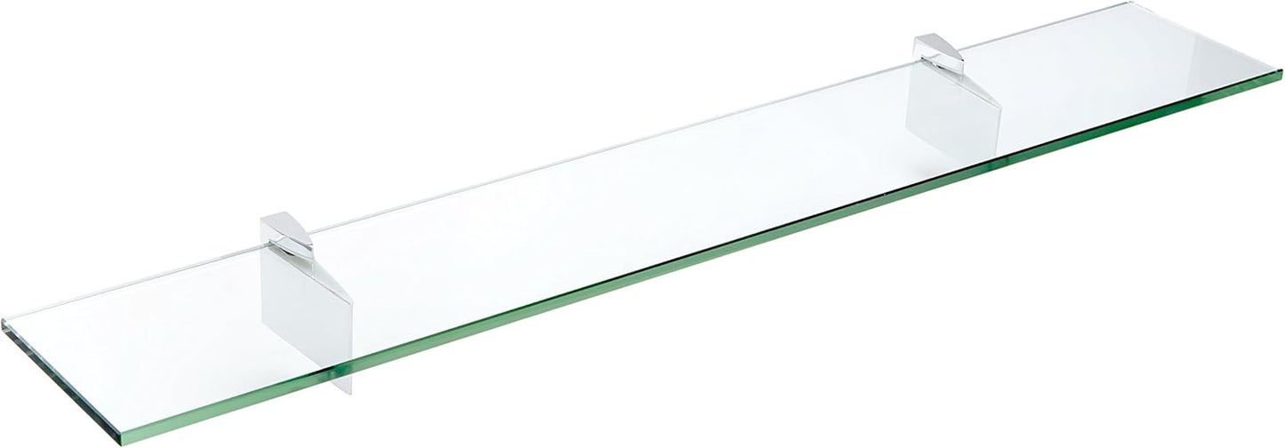 Spancraft Glass R-8x18-Chrome Raven Glass Shelf, 8" x 18", Chrome
