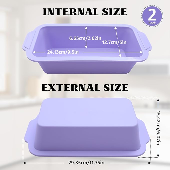 Bread Pans for Homemade Bread：9.5 x 5 Inch Silicone Loaf Pan for Baking with Metal Frame - Nonstick Banana Loaf Tin Tray for Sandwich Sourdough Pumpkin Sour Dough - for Oven Kitchen Home Baker