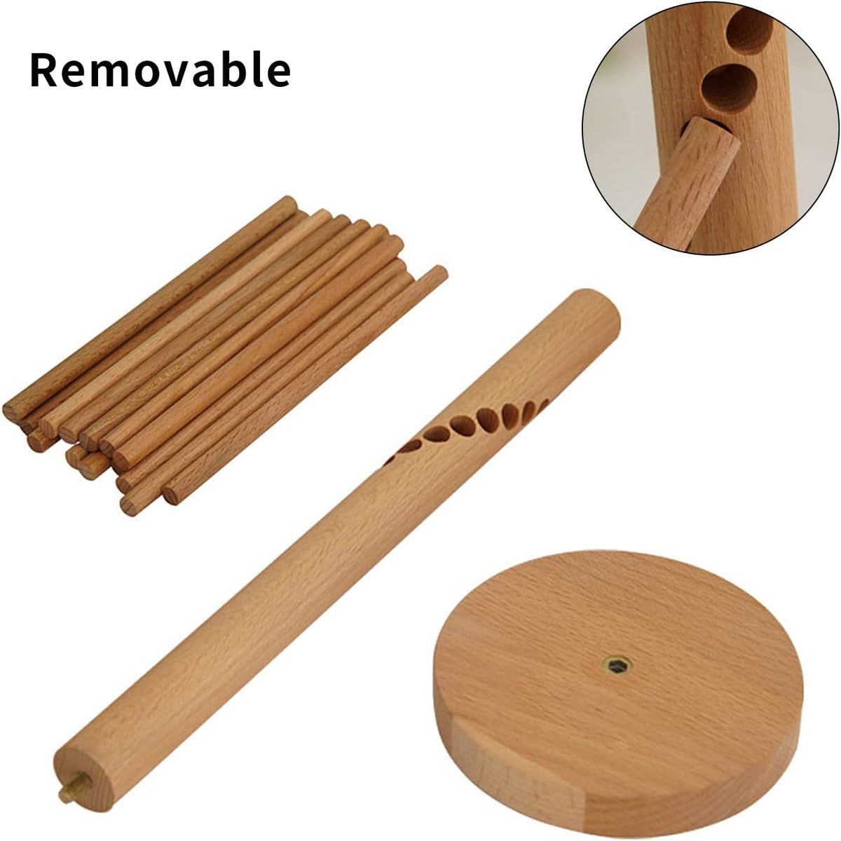 Wood Collapsible Homemade Household Noodle Dryer Rack Hanging Pasta Drying Rack for Home Kitchen