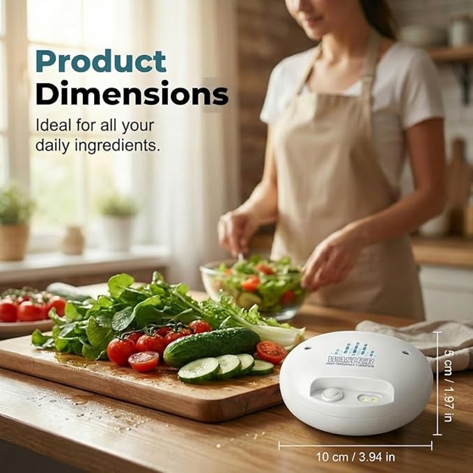 Fruit and Vegetable Washing Machine, Wireless Portable Food Cleaning Machine, Titanium Electrolysis Automatic Vegetable Cleaner for Home Kitchen (White)