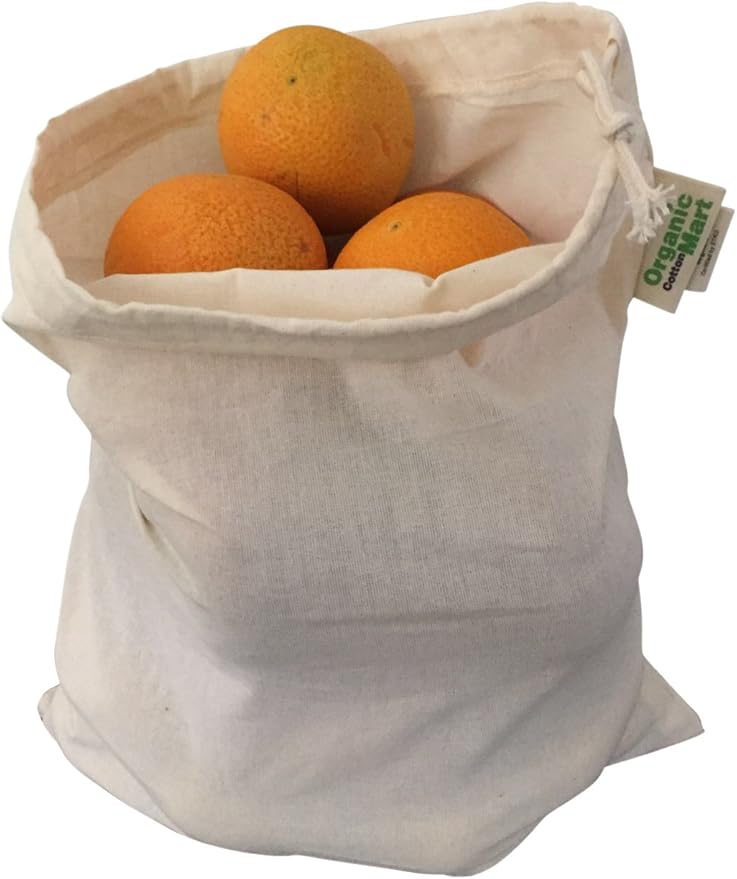 Nut Milk Bag - Reusable produce Sacks - Vegetable Cotton Muslin Bags for Refrigerator, Storing potato, Large and Washale Hemp Bags (3 Large - 12"x15")