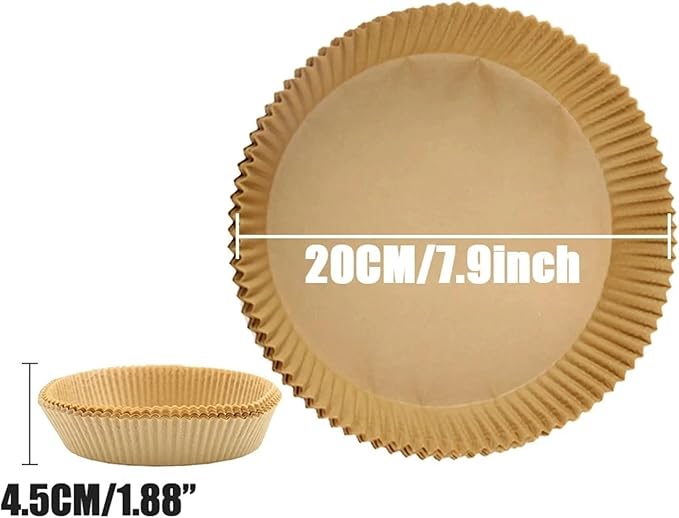Large Air Fryer Disposable Paper Liners Nonstick 23cm Oven Airfryer Parchment Baking Paper ，Compatible For Ninja，Compatible For COSORI ，Grill Cooking Basket(20cm round,50PC)