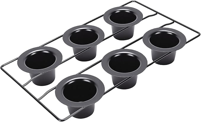 Pomya Professional 6 Cup Popover Pan, Carbon Steel | Non Stick Bakeware for Muffins, Cupcakes, Popovers, Easy & Dishwasher Safe