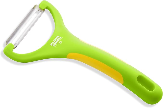 Kuhn Rikon Auto Safety LidLifter/Can Opener with Ring Pull, 8 x 2.5 x 2.75 inches, Black & Piranha Y Peeler, 6.25-inch, Green