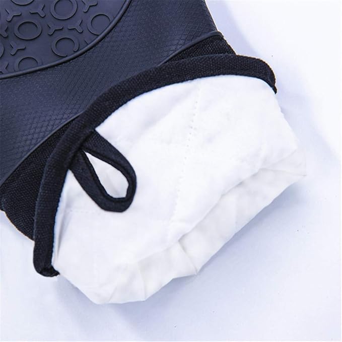 DoMii Professional Silicone Oven Mitts Baking Gloves Elbow Length Heat Resistant Quilted Gloves 2-Pack 14.2" Y
