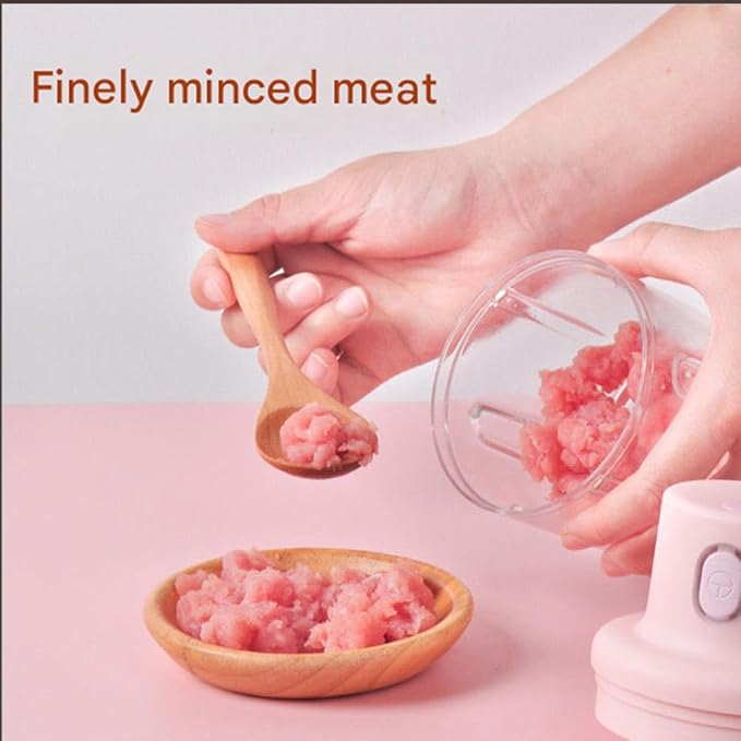 Wireless Food Chopper,Electric Garlic Chopper Cordless With Container For Onion, Garlic,Chili,Fruit,Meat, Rechargeable Kitchen Gadget (3.5 OZ)