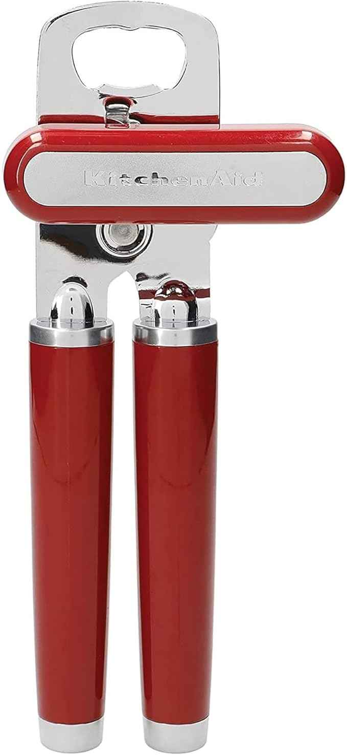 KitchenAid Classic Multifunction Can Opener and Bottle Opener Easy to Use,Razor Sharp Stainless Steel Cutting Wheel,Soft Ergonomic Handles,Empire Red,(Pack of 12)