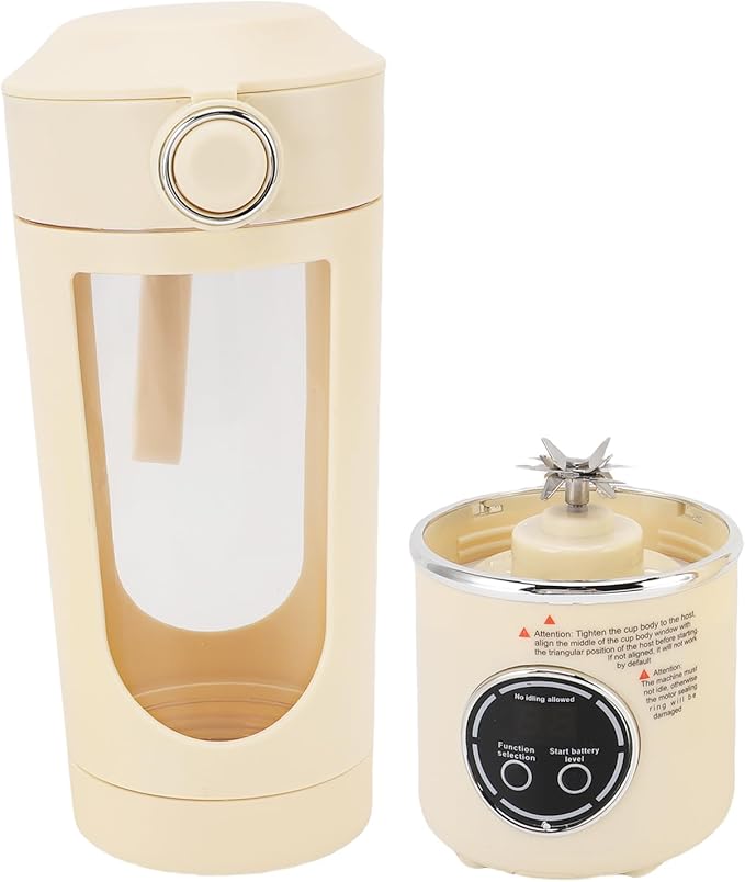 Portable Blender, 700ML 12 Blades Rechargeable Mini Juicer Cup Travel Blender with Magnetic Lock for Gym Home Office Sports Outdoor (Beige)