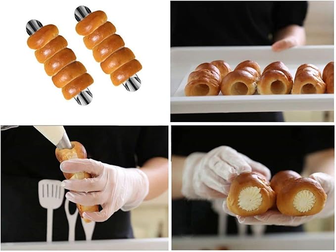 Joyeee 10 Pack 5 Inch Cream Horn Molds for Baking + 10Pcs 5 Inch Cannoli Tubes Molds Set, Large Cannoli Tubes for Frying, Cannoli Forms Kit for baking Egg Cake Waffles, Home DIY Kitchen Tool