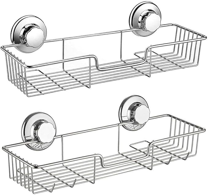 SANNO Strong Vacuum Suction Soap Dish Holder Suction Hook Shower Caddy