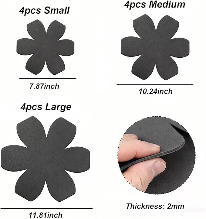 Pot and Pan Protectors 12 Pack 3 Different Sizes Pot Separator for Stacking Cookware Protectors Pan and Pot Dividers Pads Protect Glass Ceramic Dish Plates from Slipping Scratching Marring